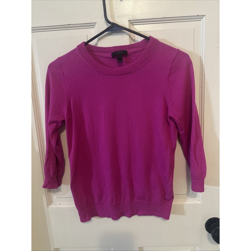 J.Crew Women's Lightweight Hot Pink Merino Wool Sz Small